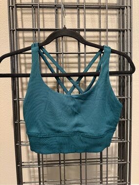 lululemon athletica Teal Ribbed Strappy Sports Bra